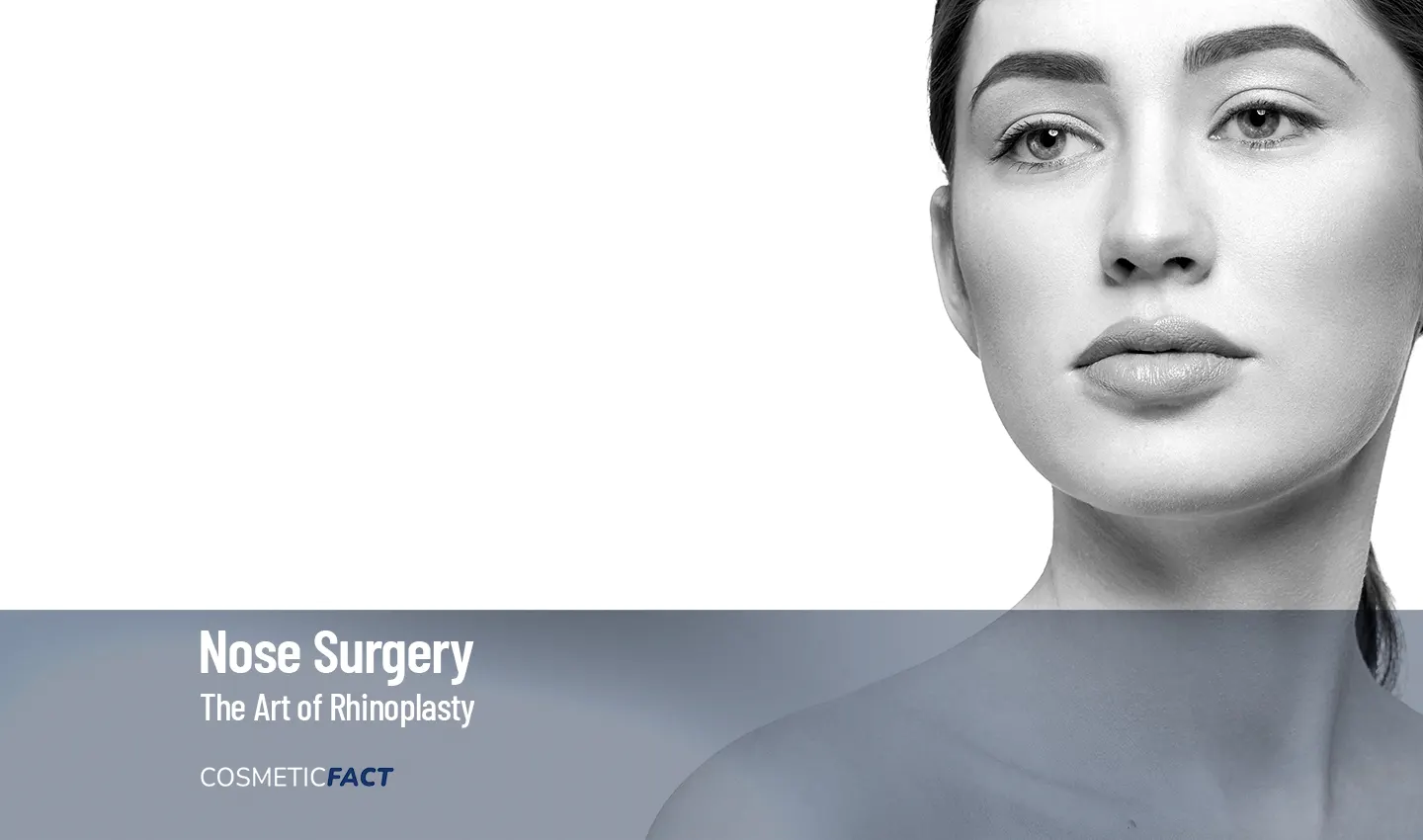 Woman showcasing the results of rhinoplasty surgery, highlighting how it can transform one's appearance and achieve an ideal nose shape.