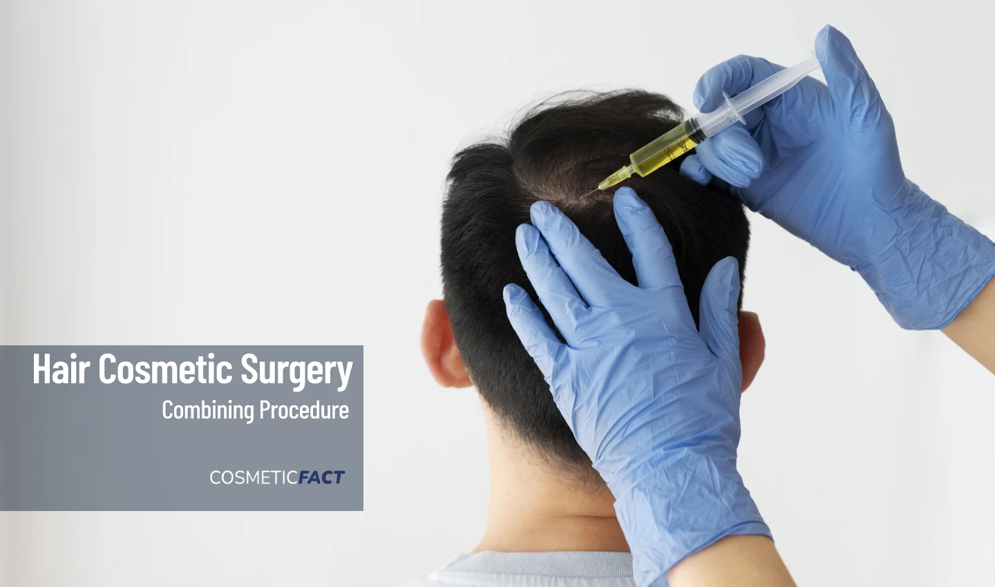 An image of a woman with a medical professional injecting PRP therapy into her scalp as part of a hair transplant procedure.