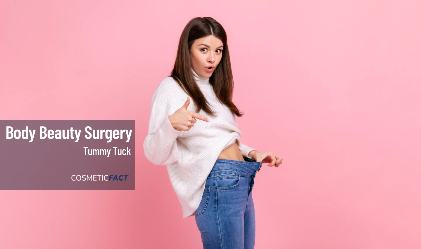A woman with a beautiful style and body, displaying the results of tummy tuck surgery for achieving a flatter and firmer stomach.