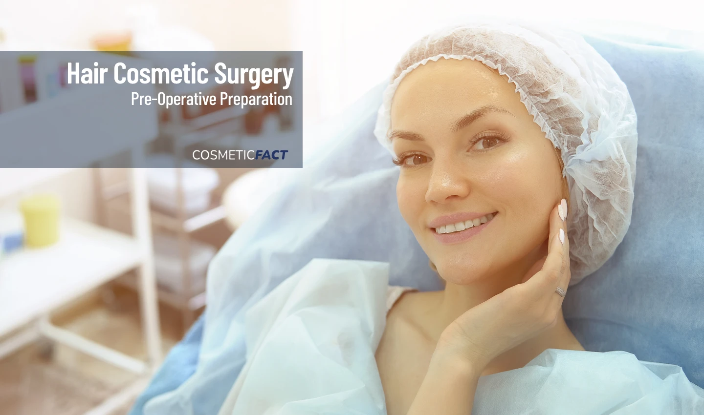 A woman in a hospital gown prepares for hairline restoration surgery by following the essential pre-operative steps of hairline restoration preparation.