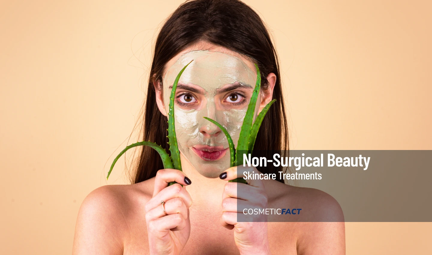 Girl holding a piece of aloe vera with a facial mask on her face, representing natural remedies for acne and clear skin.