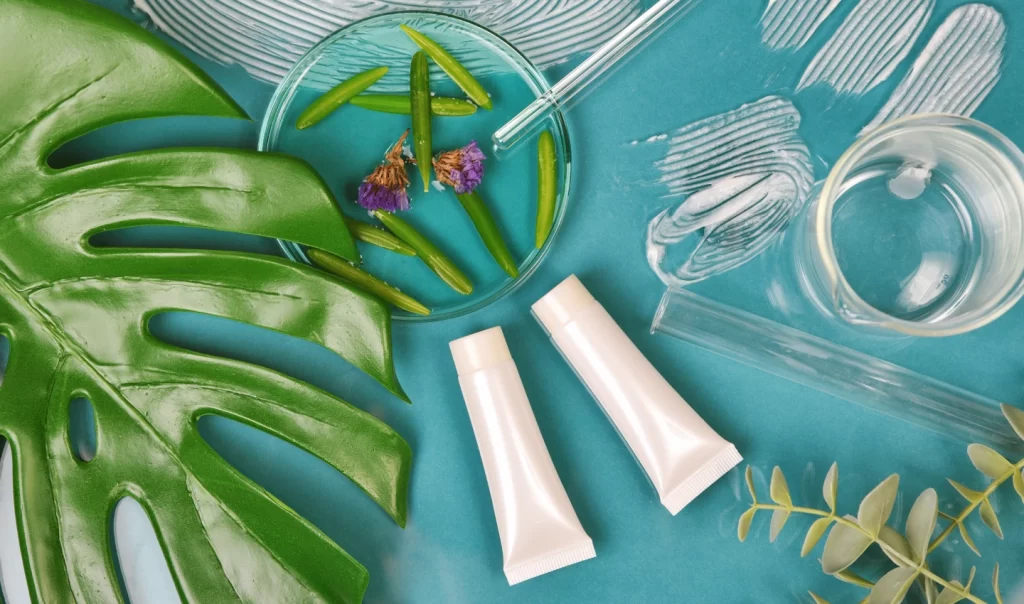 A natural moisturiser with leaf extracts that highlights the benefits of plant-based ingredients for healthier, glowing skin.