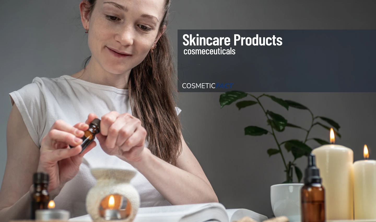 Woman holding skincare essences, the perfect addition to any skincare routine.