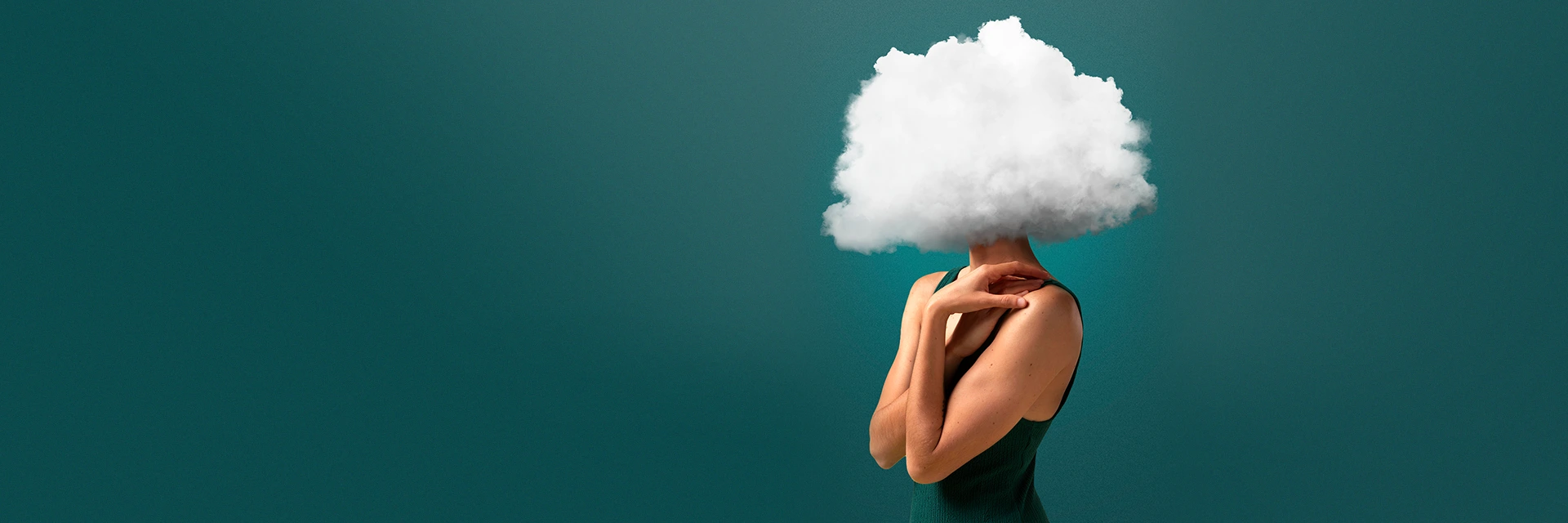 Woman with cloud on her hair, representing non-surgical hair treatments