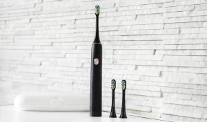 Electric toothbrush with customizable features, including oscillating heads, multiple speed and intensity settings, and soft bristles for sensitive teeth.