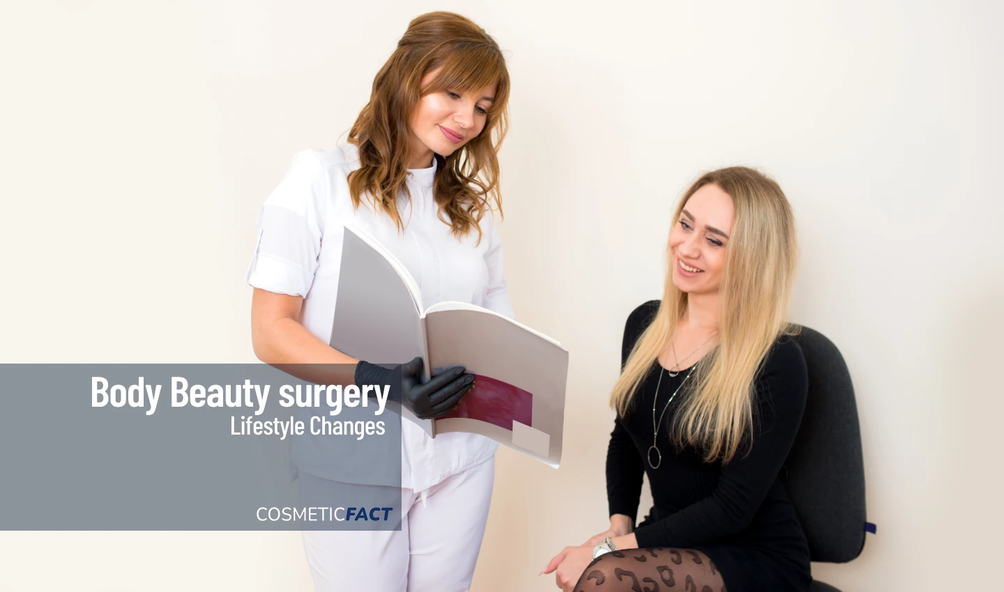 A patient and doctor discussing recovery tips after body beauty surgery, emphasizing the importance of avoiding common mistakes.