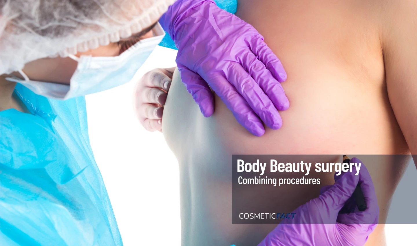 An image of a doctor examining a patient's breasts as part of the preparation for body cosmetic surgery with breast procedures, emphasizing the importance of managing expectations and understanding potential outcomes and risks.