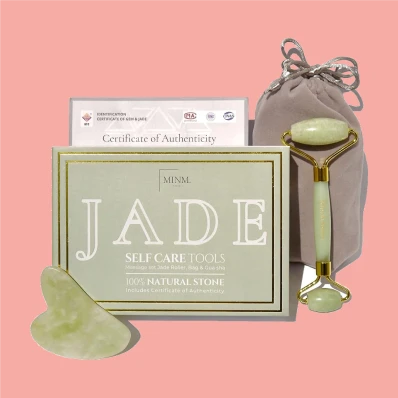 Premium Jade Roller for Eye Care - 100% real natural rose quartz stone. Cooling and soothing massage to reduce puffiness and dark circles. Fancy package for gifting. Relaxing and rejuvenating experience for daily skincare routine.