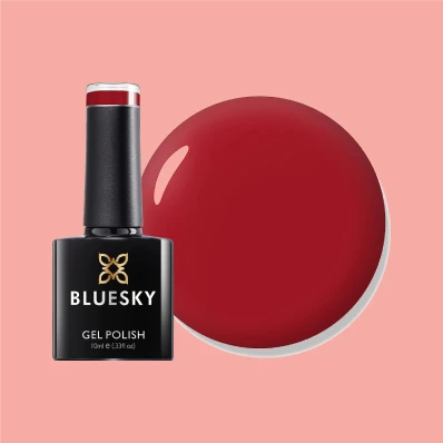 Bluesky Spring 2020 Collection Strawberry Riddle Gel Nail Polish, a 10 ml red gel nail polish.