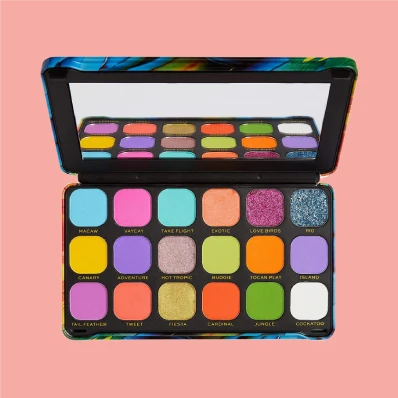 Revolution Forever Flawless - Bird of Paradise eyeshadow palette with 18 pigmented shades inspired by tropical birds