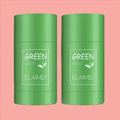 An ELAIMEI Green Tea Mask Stick for Face on a white background.