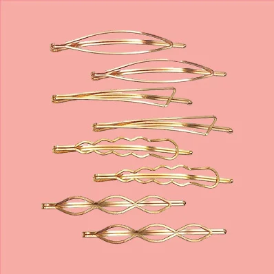 Messen Hair Pins Set Geometric Hair Clips - Gold