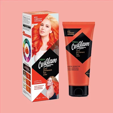 Nisha Cosglam Vegan and Cruelty-Free Semi-Permanent Hair Color - Vibrant Orange