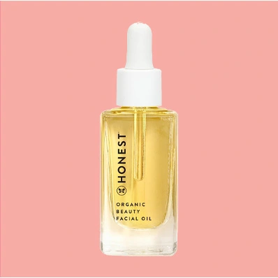 Honest Organic Beauty Facial Oil in a glass dropper bottle