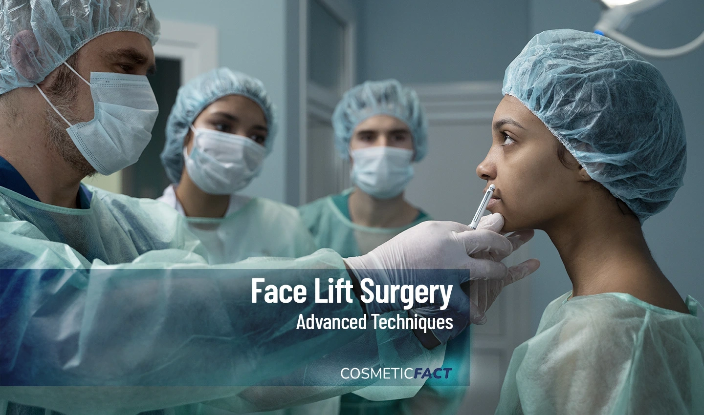 A surgeon and a woman discussing facelift surgery with the latest advancements in technology and techniques.