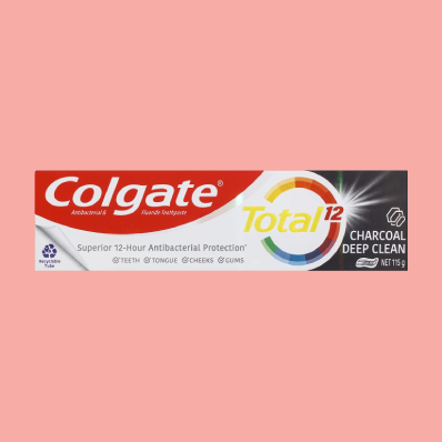 An image showcasing Colgate Total Charcoal Deep Clean Toothpaste