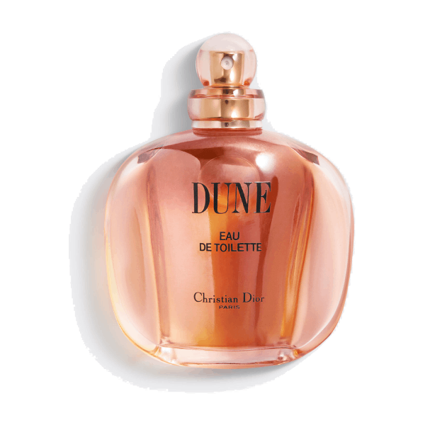 A classic bottle of Christian Dior's Dune for Women, a symbol of timeless elegance and sophistication.