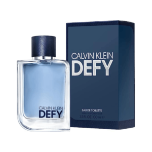 Calvin Klein Defy Perfume bottle with a sleek design and minimalist aesthetic.