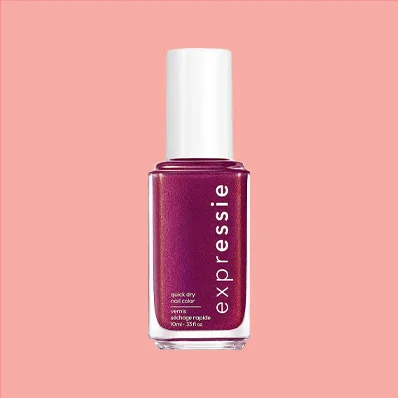 "essie Expressie Nail Polish in Mic Drop-it Low, a bold deep purple color with a glossy finish"