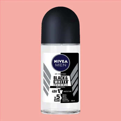 NIVEA MEN Invisible Black And White Roll On Antiperspirant Deodorant - 50ml