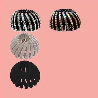 4 Pcs Rhinestone Bird Nest Hair Clips