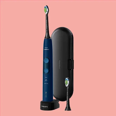 Philips Sonicare ProtectiveClean 5100 Sonic Electric Toothbrush with Pressure Sensor and Travel Case, Navy Blue