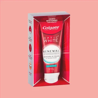 Colgate Optic White Renewal Lasting Fresh Teeth Whitening Toothpaste - 85g with 3% Hydrogen Peroxide