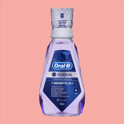 Oral-B Pro-Health Clinical Alcohol Free Fluoride Rinse Mouthwash - 500ml Clean Mint