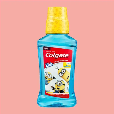 Colgate Kids Minions Antibacterial Mouthwash Rinse - Bubble Mint, Alcohol Free for Children 7+ years