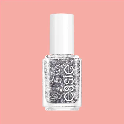 Essie Top Coat Nail Polish Set In Stones - Clear Topcoat with Glitter Particles