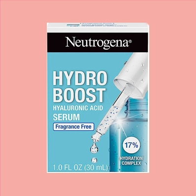 Neutrogena Hydro Boost Hyaluronic Acid Serum with 17% Hydration Complex bottle, an intensive hydrating serum.