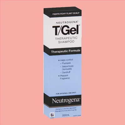 A bottle of Neutrogena T/Gel Therapeutic Anti-Dandruff Shampoo
