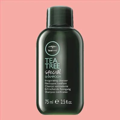 A small bottle of Paul Mitchell Tea Tree Special Shampoo