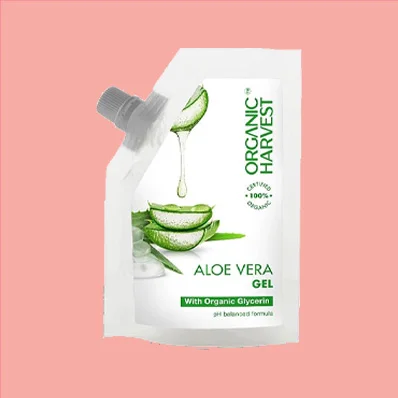 "Organic Harvest Aloe Vera Gel - With Organic Glycerine - Moisturizer for Women and Men - Aloe Vera Gel for Face and Hair - 100% American Certified Organic - Paraben-free - 100gm"