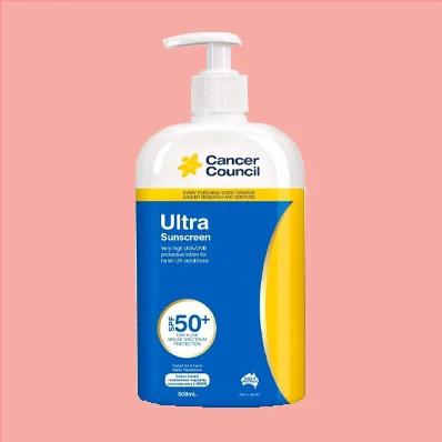 "Cancer Council Ultra SPF 50+ Sunscreen Pump Bottle, 500 ml - Sun Protection for All-Day Coverage"