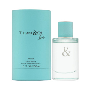 Elegant Tiffany & Love Eau de Parfum bottle with iconic blue touch.