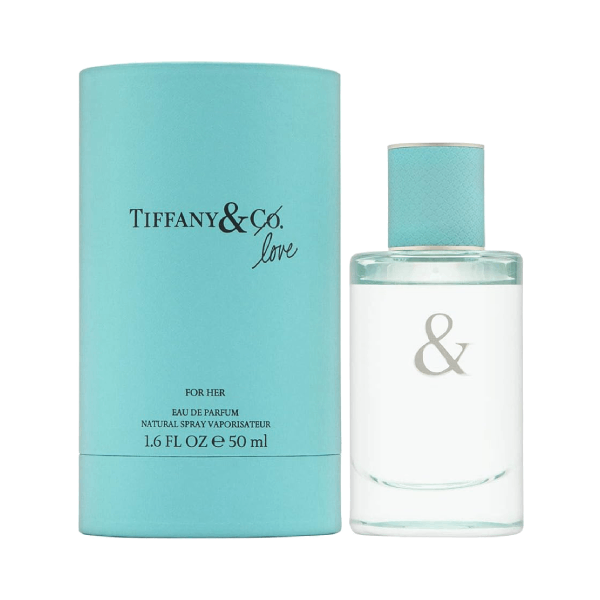 Elegant Tiffany & Love Eau de Parfum bottle with iconic blue touch.