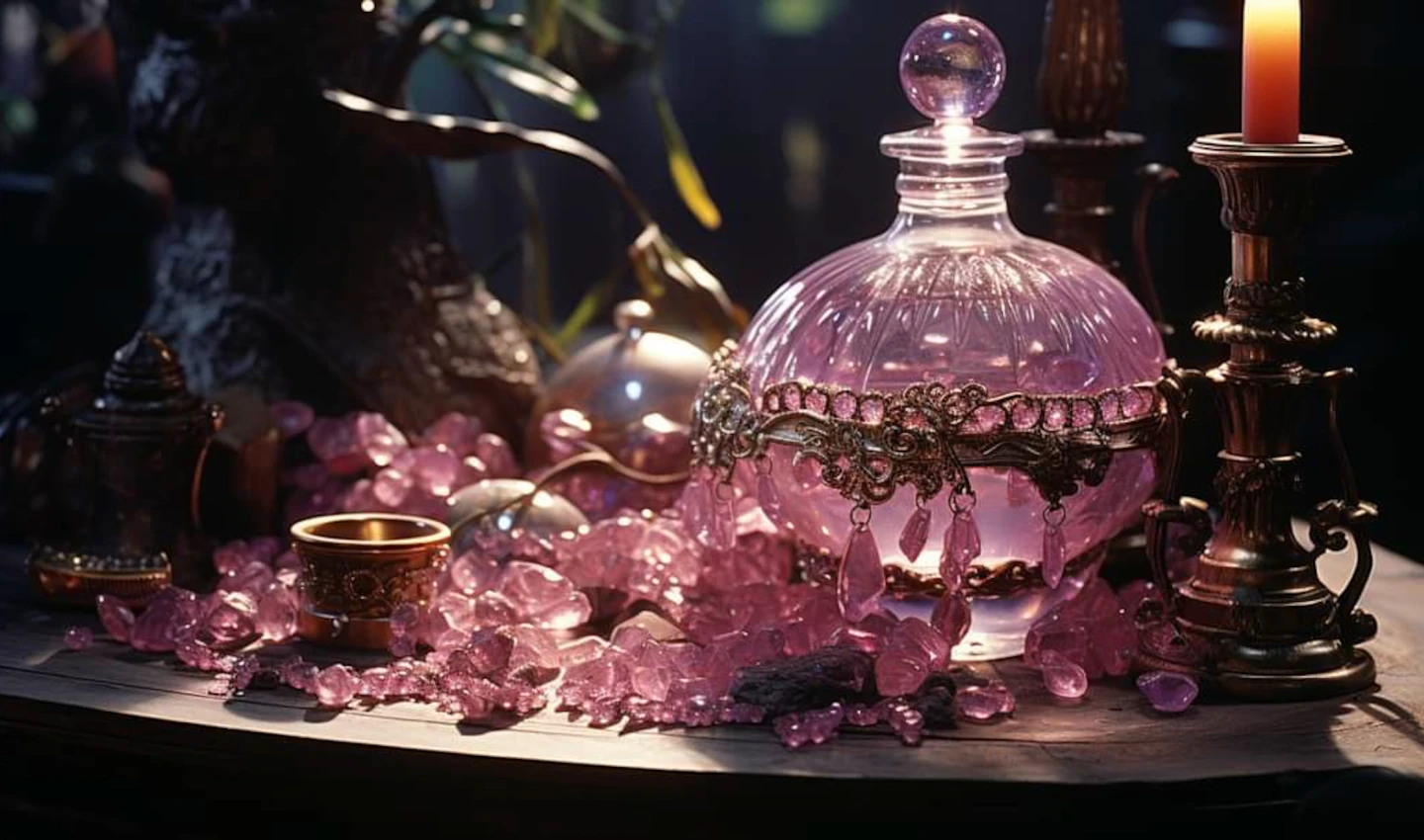 An artistic display of flowers and natural elements, encapsulating the essence of ancient perfume and aromatherapy techniques that continue to inspire modern fragrances.