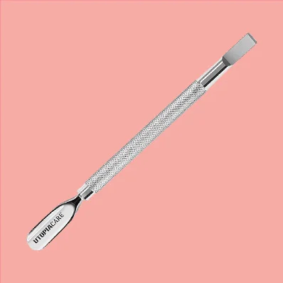 Image of Utopia Care Cuticle Pusher and Spoon Nail Cleaner. Focus keyphrase: Utopia Care Cuticle Pusher and Spoon Nail Cleaner, Professional Grade Stainless Steel Cuticle Remover and Cutter, Durable Manicure and Pedicure Tool, Silver.