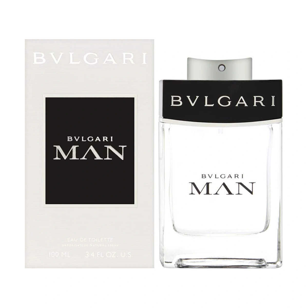 Bottle of Bvlgari Man against a minimalist background