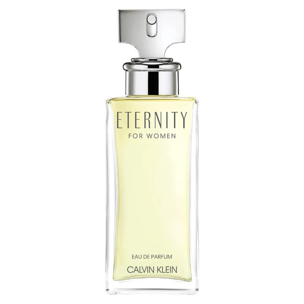 Elegant Eternity perfume bottle on a minimalist backdrop