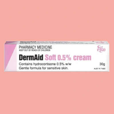 Ego Dermaid Soft Cream tube standing upright on a neutral background, often recommended for sensitive acne-prone skin.