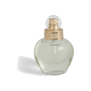 JOOP! All About Eve Eau de Parfum bottle with luxurious gold cap, sitting on a dark background