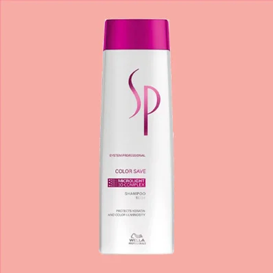 "A bottle of Wella SP Color Save Shampoo for Coloured Hair"