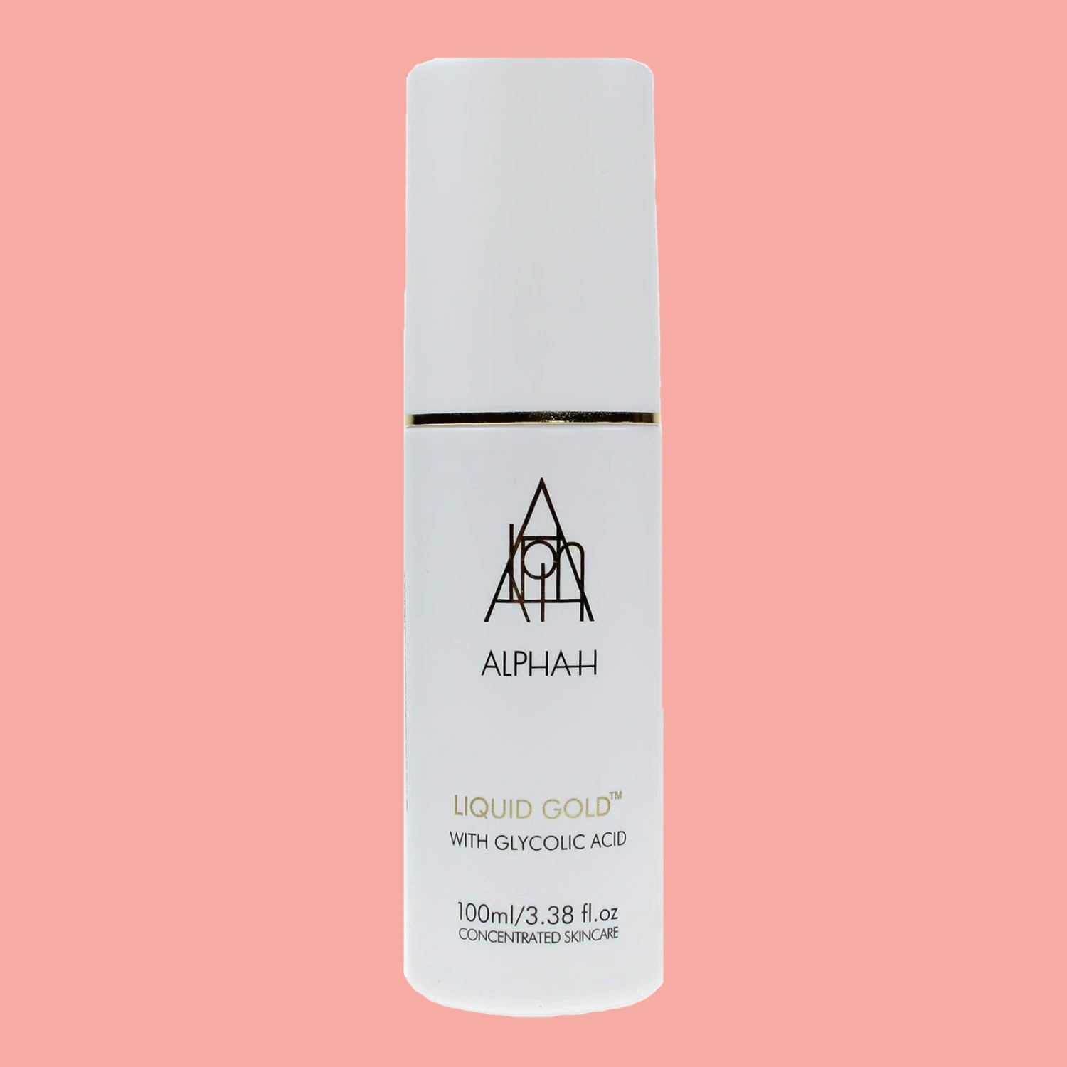Bottle of Alpha-H Liquid Gold displayed against a neutral background, glycolic acid-based skin treatment for renewal and exfoliation.