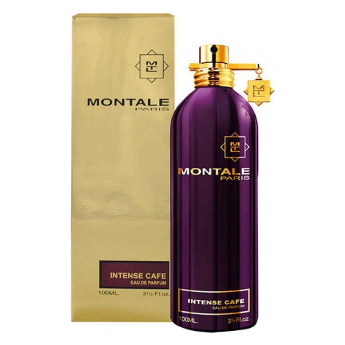 Montale Paris Intense Café fragrance bottle, showcasing its signature aluminum bottle design.