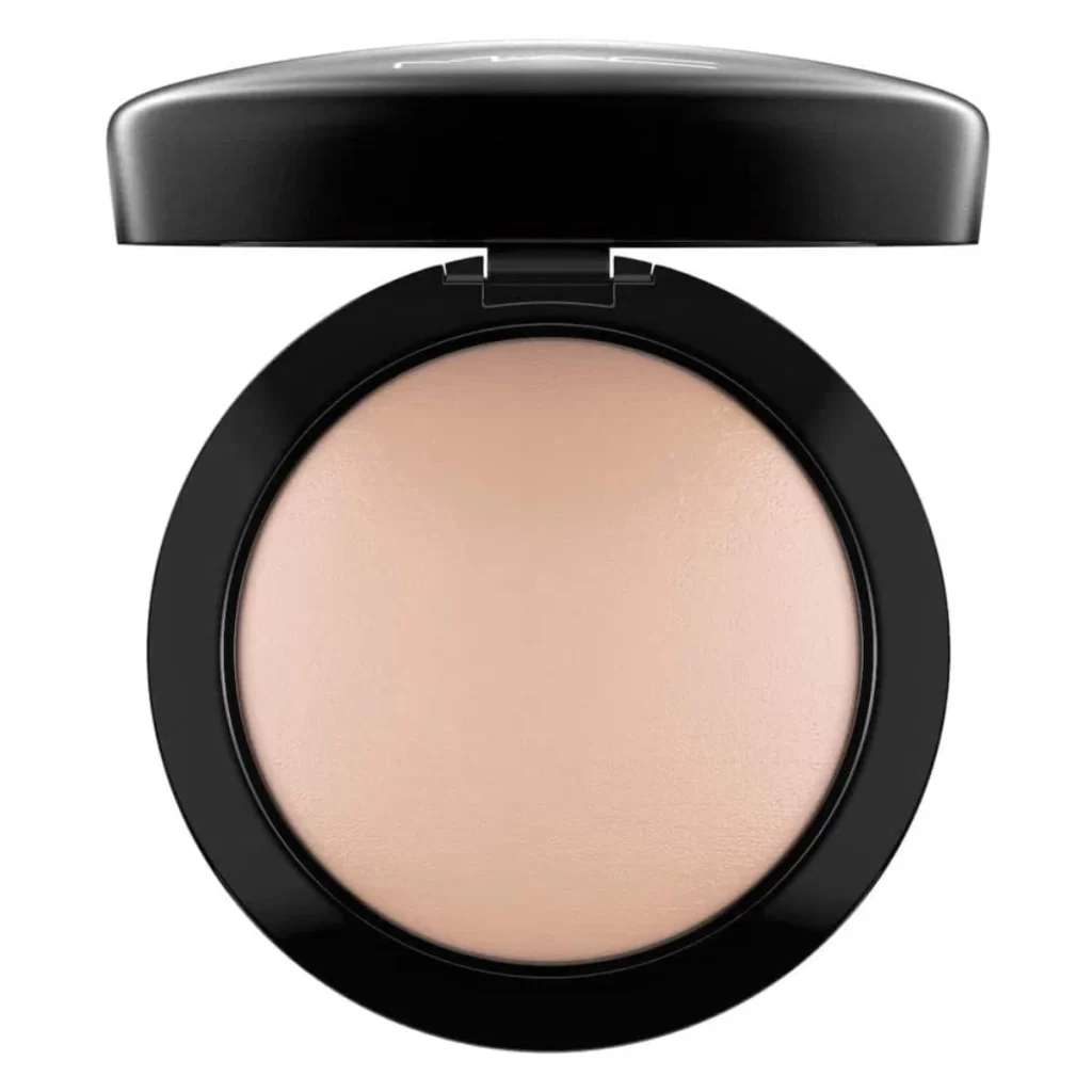 MAC Mineralize Skinfinish Natural Face Powder in [Shade Name] - a face powder compact on a white background