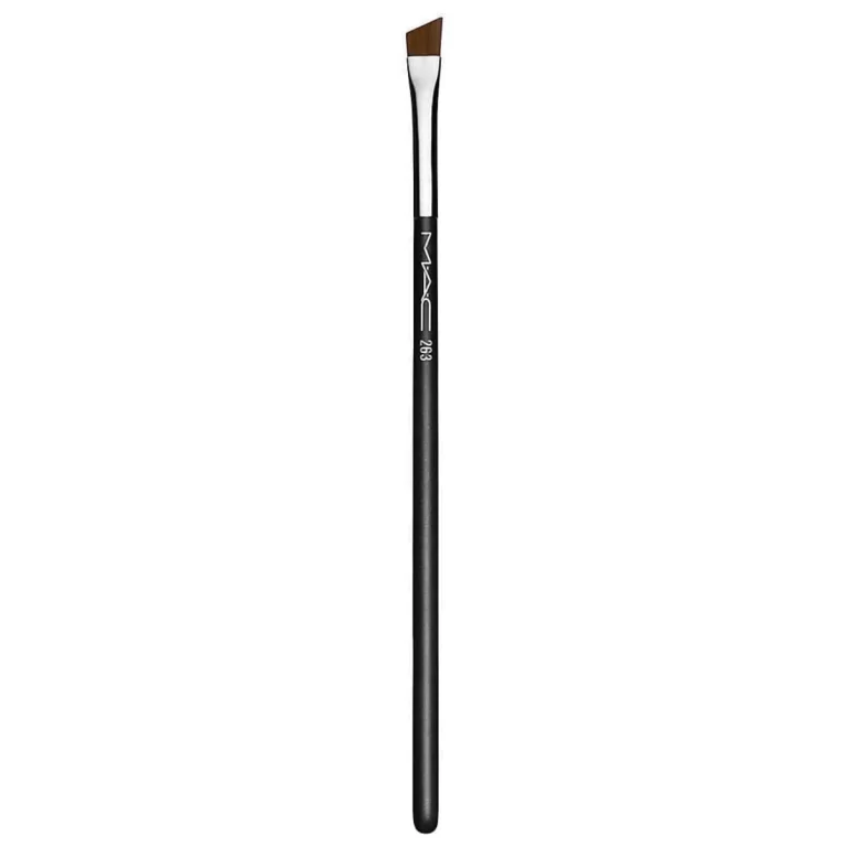 MAC Small Angle Brush #263 - a precision makeup brush on a white background.