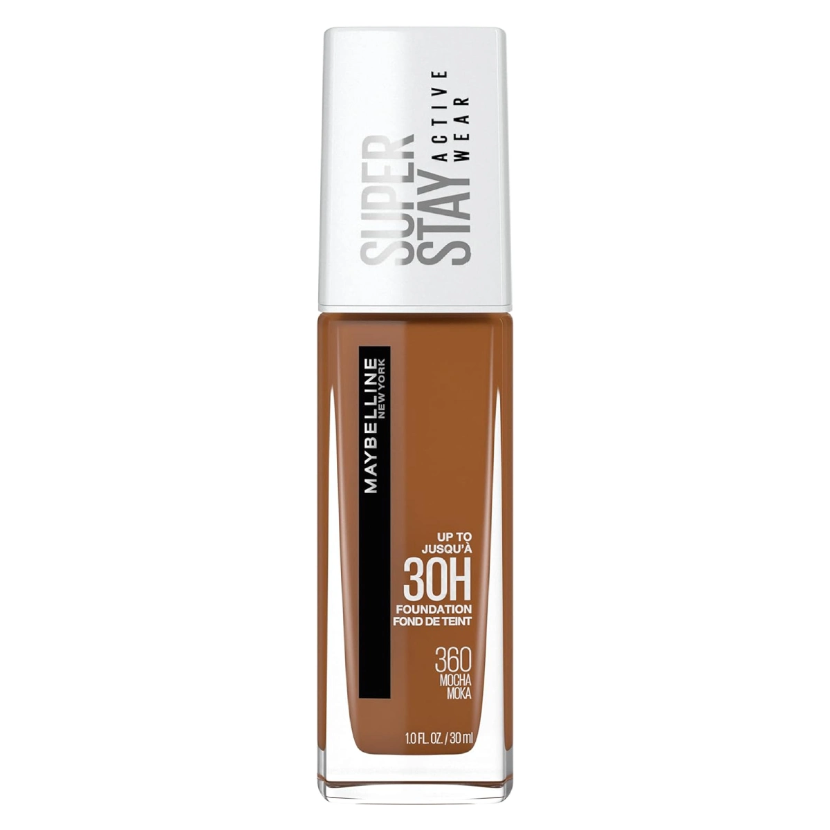 Maybelline Super Stay Full Coverage Foundation - A bottle of foundation against a white background