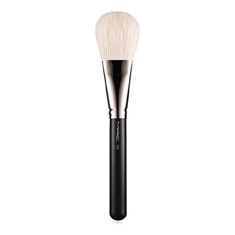 MAC 135 Large Flat Powder Brush - a large makeup brush for powder application on a white background.